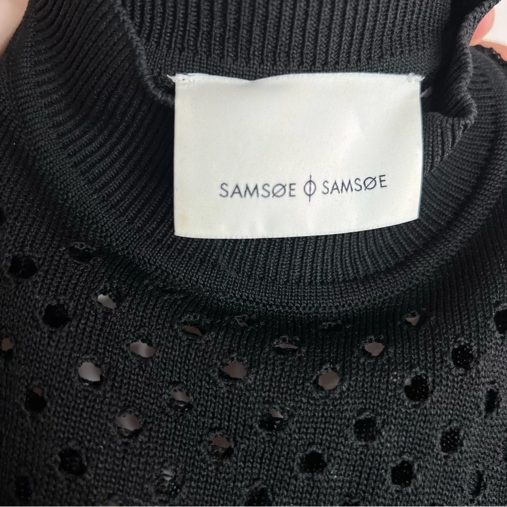 Samsøe Samsøe Black Billie Eyelet Knit Sweater M
